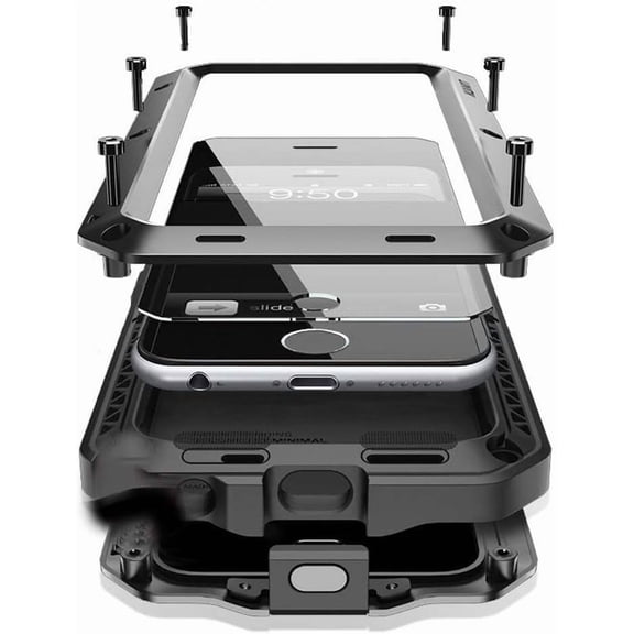 For iPhone 16E Metal Case 6.1",Heavy Duty Shockproof Aluminum Alloy Tough Armour Military Grade Phone Case,360 Full Body Protective Cover with Silicone Built-in Screen Protector