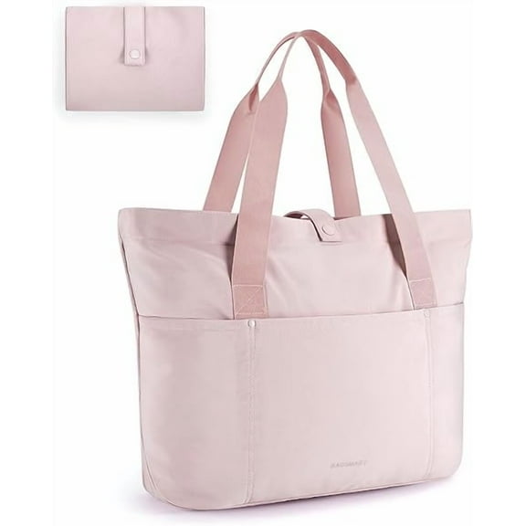 RKXQT Tote Bag for Women, Foldable Tote Bag With Zipper Large Shoulder Bag Top Handle Handbag for Travel, Work Purple-16.5''l X 6''wx 14''h