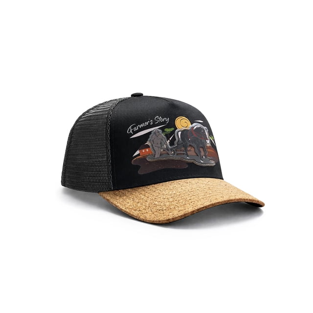 KNITE Gorra Trucker Harvest black Diseño Agro Farmer Harvest Ajustable
