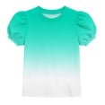 thumbnail image 2 of Teylalorva Girls Graphic T-Shirt, Casual Cute Puff Short Sleeve Crewneck Summer Kids Trendy Tee Mint Green Size 14, 2 of 8