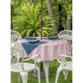 thumbnail image 2 of Outdoor Tablecloth with Umbrella Hole and Zipper, Pink Round Table Cloth 54 Inch Waterproof Tablecloth, Modern Abstract Art Ombre Striped Picnic Table Cover for Patio Camping, 2 of 7