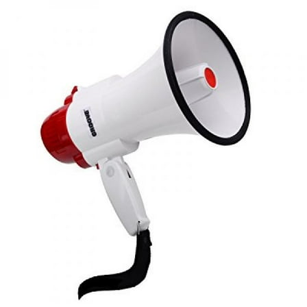 Croove Portable Handheld Bullhorn with Siren, 30-Watt Lightweight Speaker