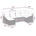 thumbnail image 2 of vidaXL 7 Piece Garden Sofa Set with Cushions Light Gray Poly Rattan, 2 of 5