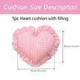 thumbnail image 3 of Heart-Shaped Gingham Throw Pillow, for Bed, Sofa, Office and Trips, 3 of 9