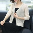 thumbnail image 2 of New 2022 Autumn Summer Cardigan Women Hollow Out Shawl Knitted Sweater Female LOVE DOCK Women Thin Jacket Coat Ladies Tops, 2 of 6