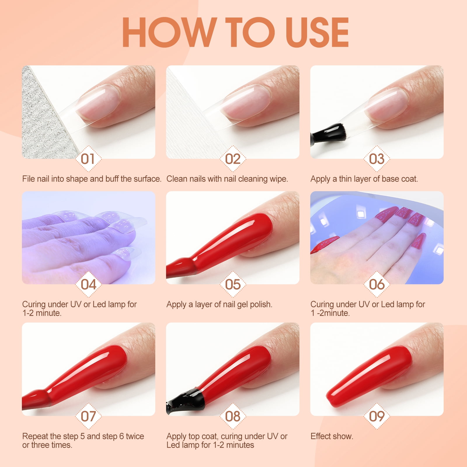 COSCELIA Gel Nail Polish Kit with U V Lamp Starter kit 10 Colors Gel Nail Polish Sets 5pcs Top Base Coat Nail Light Complete French Gel Manicure Kits DIY Gifts for Women
