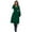 Dark Green, variant on Women's Buttoned Tie Front Long Sleeve Dress Asymmetric Neck ninety five percent polyester and five percent elastane