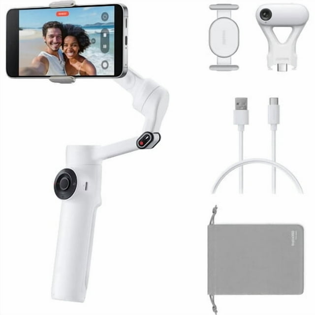 Insta360 Accessoire CINSABQA_Flow2Lite10 Flow 2 AI Tracker Bundle Summit Blanc