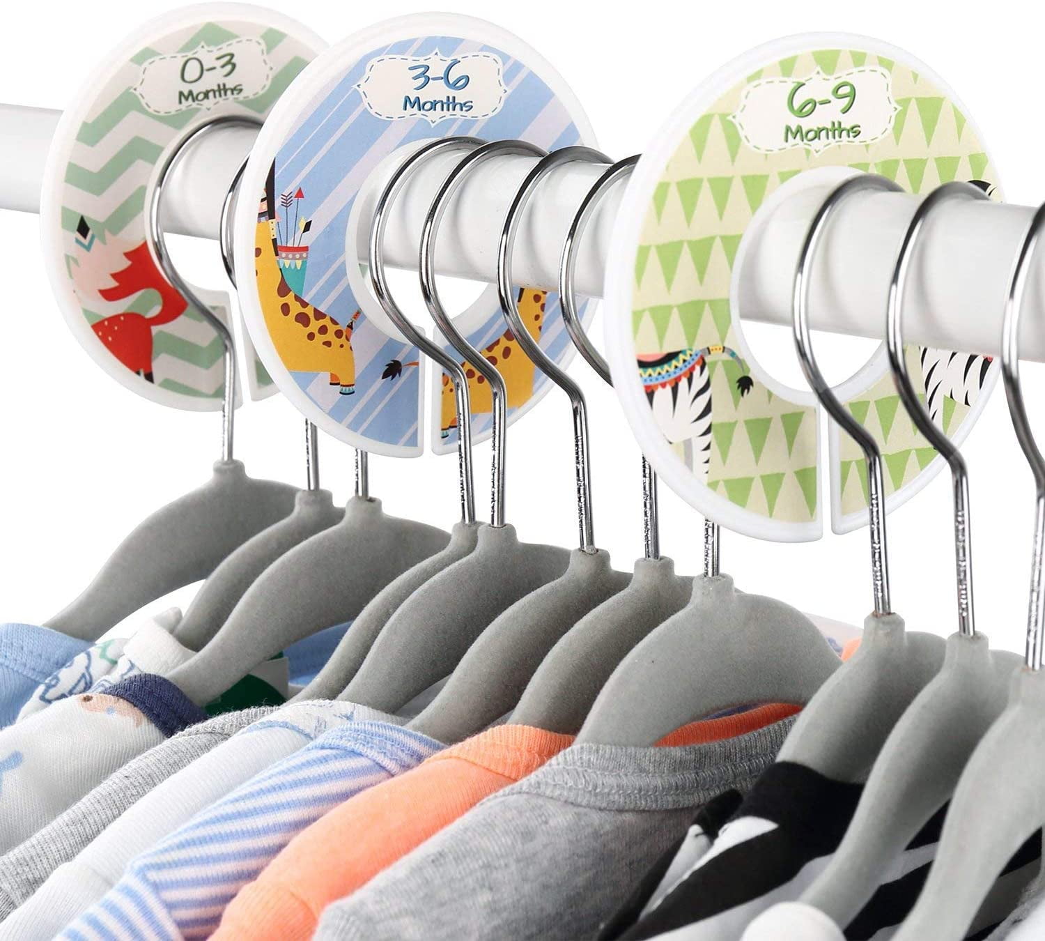 Finnhomy Non-Slip Clothes Hangers for Baby and Kids 30-Pack Velvet Han