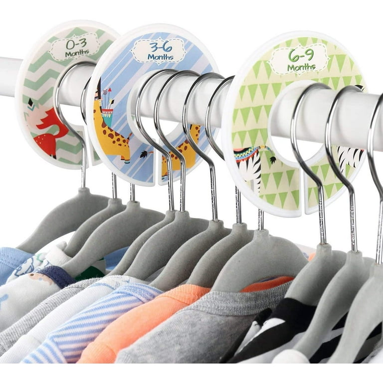 GoodtoU 100 Pack Baby Clothes Hangers-Ultra Thin No Slip Nursery Hangers  Baby Clothes Organizer with 8 Pcs Baby Clothing Dividers,Gray