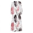 thumbnail image 5 of TSADFHJI Jupes en Satin pour Femmes TP Robe Midi Décontractée à Col en V Manches Longues Imprimé Floral Boutonnée TG, 5 of 5