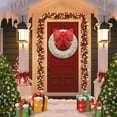 thumbnail image 5 of Cvortll 35in Pre-Lit Outdoor Christmas Wreath Decoration, LED Metal Holiday Decor Christmas Wreaths for Front Door, w/ 90 Lights, Bow - White & Red, 5 of 9