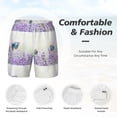 thumbnail image 5 of Gaeub Lavender and Butterfly Mens Swim Trunks Stretch Beach Shorts Quick Dry for Men Swim Shorts Swimwear with Pockets- XX-Large, 5 of 9