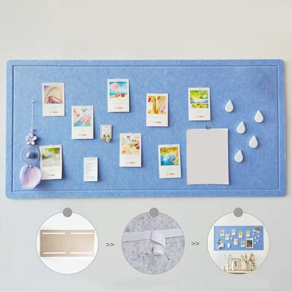 MOMOJIA User Friendly Felt Fabric Bulletin Board Peeling Stick Mounting Surfaces Suitable for Photos Note Office Home School Use