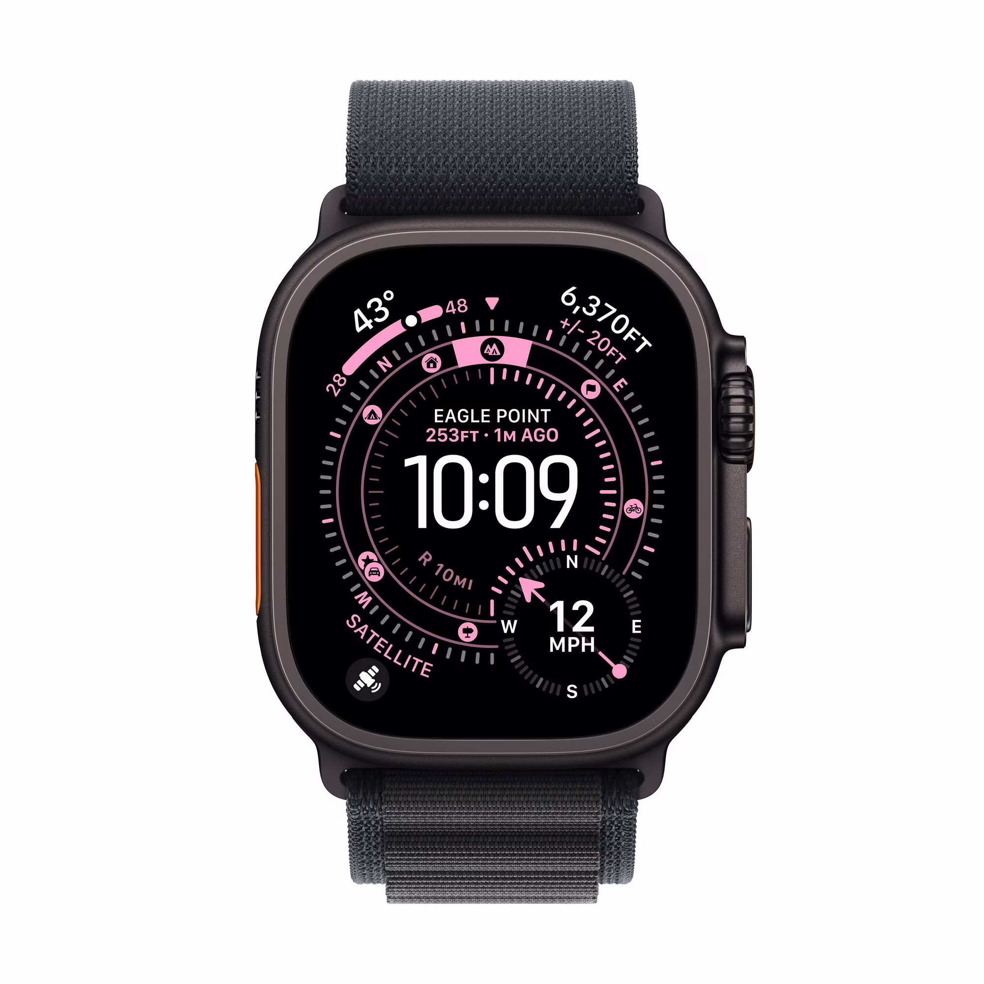 thumbnail image 2 of Apple Watch Ultra 3 (GPS + Cellular) 49mm Black Titanium Case with Black Alpine Loop - Medium, 2 of 3