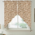 thumbnail image 2 of Brown Floral Swag Valances for Windows 2 Pack, Kitchen Window Curtains 36 Inch Length, Vintage Rustic Flowers Botanical Spring Privacy Swag Curtains for Living Room/Bathroom with Rod Pocket 36"x36", 2 of 8