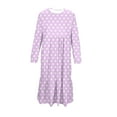 thumbnail image 5 of CYRBOKO Girls Dresses with Side Pockets, Polka Dot Long Sleeve Birthday A-line Mid-Length Dresses Purple Size 14-15T, 5 of 6