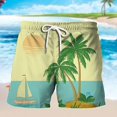 thumbnail image 3 of toraway Men's Spring And Summer Casual Shorts Printed Panel Sports Beach Pants With Pockets L, 3 of 3