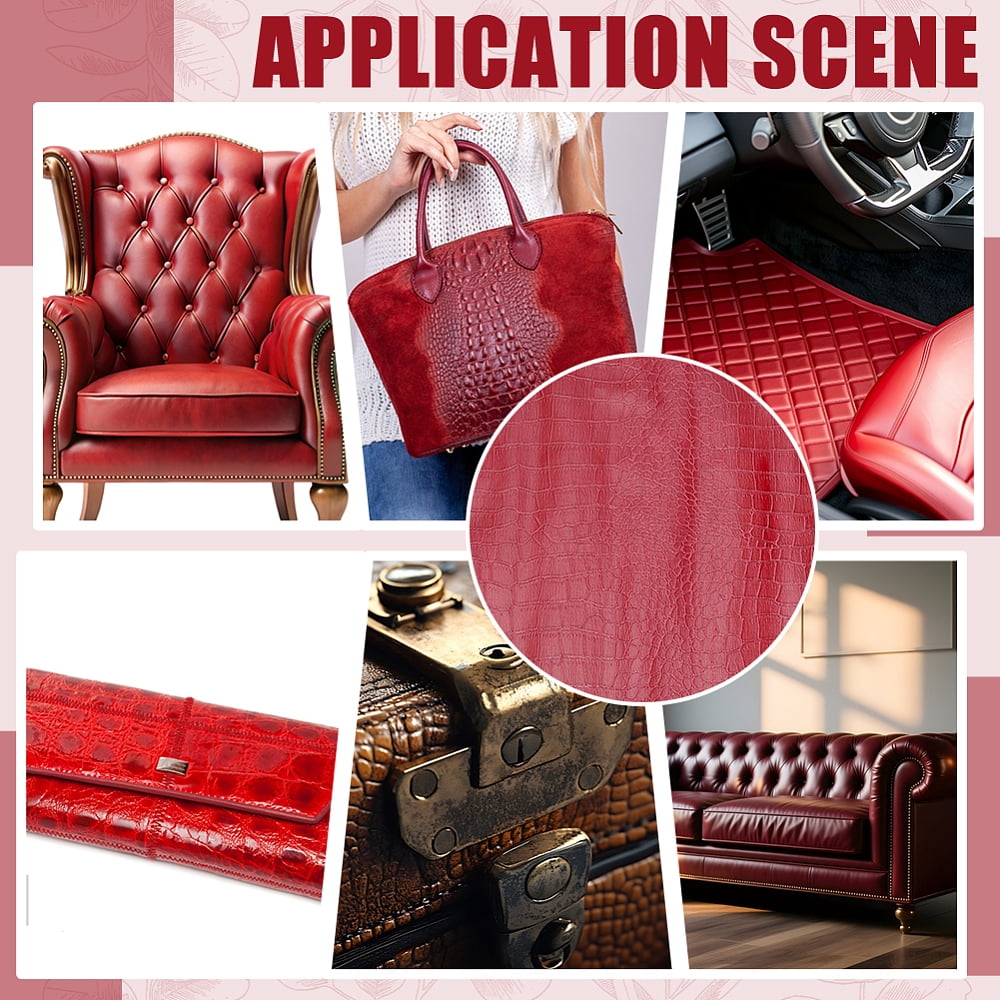 PVC Imitation Leather Fabric DIY Craft Red 1370x0.5mm 1 yard/pc