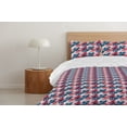 thumbnail image 4 of Ambesonne Floral Down Alternative Quilt Comforter, Botanical Water Flower Art, King, Slate Blue and Dark Coral, 4 of 5