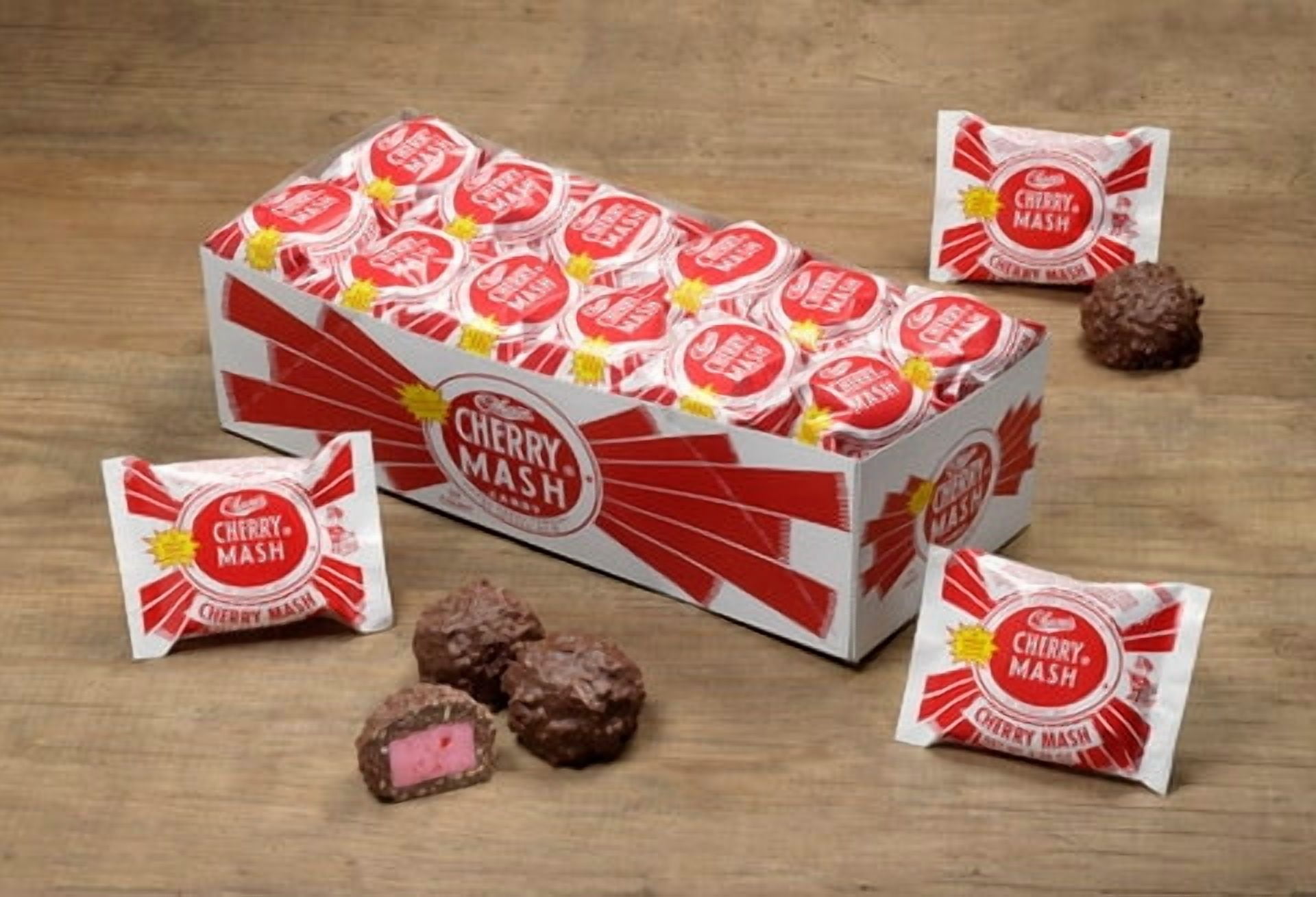 Chase's Cherry Mash Candy Bars, Cherry Center & Chocolate, 24 Pack