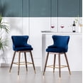thumbnail image 2 of Roundhill Furniture Leland Fabric Upholstered Counter Height Wingback Stools, Set of 2, Blue, 2 of 11