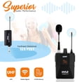 thumbnail image 4 of Sistema de micrófono inalámbrico Pyle UHF con auriculares y Lavalier, 4 of 9