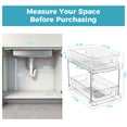 thumbnail image 5 of 4 Pack Clear Pull Out Under Sink Organizer and Storage Bins, 2-Tier Sliding Cabinet Drawer Container for Kitchen, Bathroom and Pantry Organization, 5 of 8