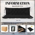 thumbnail image 3 of SDJPOI Swing Replacement Cushion for Outdoor Bench, 4" Thick Waterproof 2-3 Seater Garden Porch Seat Cushion with Backrest, Outdoor Swing Cushions for Outdoor Furniture (Black,40*40in), 3 of 6