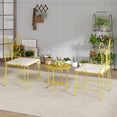 thumbnail image 3 of Diubas 3 Piece Bistro Set Outdoor, Patio Bistro Sets Patio Table and Chairs Set of 2 with Padded Cushion for Yard and Balcony, Yellow, Butterfly Backrest, 3 of 7