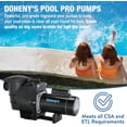 thumbnail image 2 of Doheny’s Inground Pool Pump, 1.5 HP, 115/230V, 97 GPM, Self-Priming, Heavy-Duty, Energy Efficient, 2 of 9