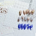thumbnail image 4 of dianhelloya Nail Sticker Vivid Color Strong Stickiness Frame Decorative Paper Self-adhesive Sparkling DIY Nail Art Decal Golden B, 4 of 8