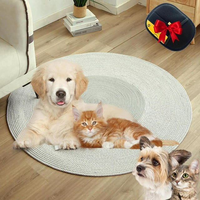 Nestoly Cotton Rope Area Rug for Cats, Nestoly Cat Rug, Washable & Reversible Cat Cotton Rope Rug (#C,24")