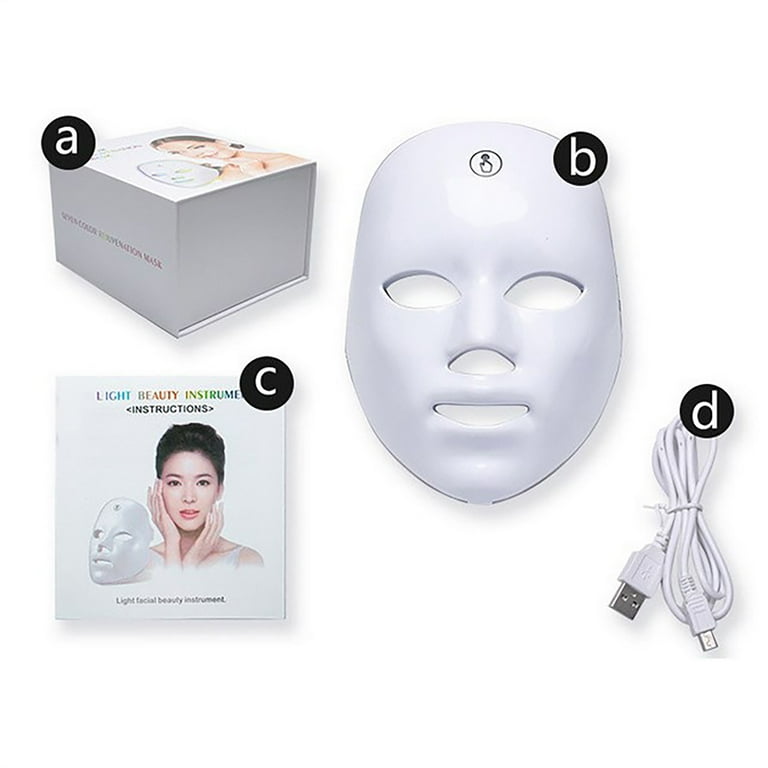 BGFIIPAJG Led Face Mask - 7 Color Light Therapy for Anti-Aging, Acne Wrinkles, Gift for Women