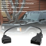 TSV GM 12 Pin to OBD 16 Pin Adapter, GM 12 Pin OBD1 to OBD2 OBD-II 16 Pin Cable Connector Scanner Adapter Fit for GM Vehicle, Programming Diagnostic Cable Scan Tool, OBD II Adapter Connector