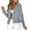 Gray, variant on Women's Moto Jacket Stand Lapel Collar Asymmetric Faux Suede Long Sleeve Cropped Biker Coat with Zipper Pockets