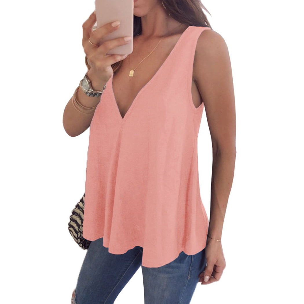 deep v neck tank