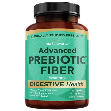 BioSchwartz Advanced Prebiotic Supplement for Gut Health, for Women and Men, 120 Capsules