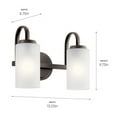 thumbnail image 6 of 2 Light Vanity Light with Traditional Inspirations 9.75 inches Tall By 13.25 inches Wide-Brushed Nickel Finish Bailey Street Home 147-Bel-4436039, 6 of 7