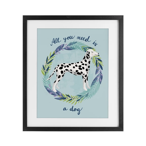 Stupell Industries Eclectic All You Need Is A Dog Black Framed Print Under Glass, 13 x 16, by Metka Hiti