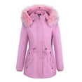thumbnail image 2 of VEKDONE Womens Parka Coat Winter Thicken Puffer Jacket with Faux Fur Hood Long Sleeve Zip Up Detachable Hooded Jackets Thermal Outerwear with Pockets, 2 of 9