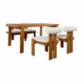 thumbnail image 3 of Christopher Knight Home 5-Piece Modern Acacia Wood Outdoor Dining Set with Cushions, Teak+Beige, 3 of 14