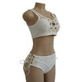 thumbnail image 4 of SAYFUT Women Two Piece Bikini Set Lace Up Front Top High Waist Tie Side Bottom Lace Swimwear Swimsuit, 4 of 7