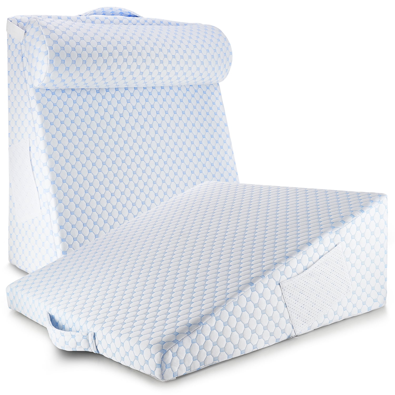 Nestl Memory Foam Wedge Pillow Back Support Cervical Pillow With Cooling Cover, 10 Inches