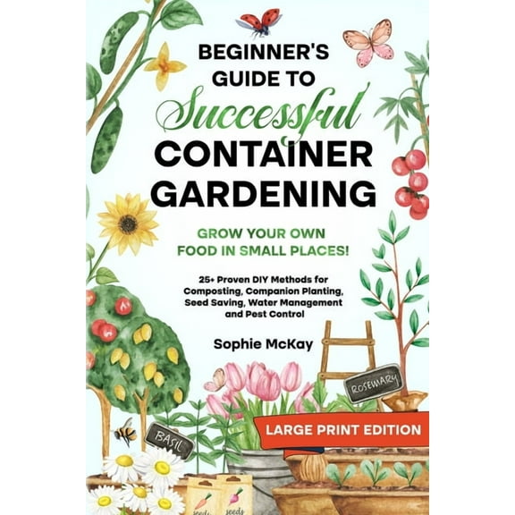 Beginner's Guide to Successful Container Gardening (Large Print edition): Grow Your Own Food in Small Places! 25  P, (Paperback)
