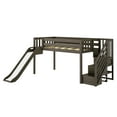 thumbnail image 4 of Low Loft With Stairs, Easy Slide & Firetruck Curtain, Clay, 4 of 12