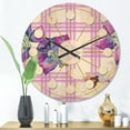 thumbnail image 2 of Designart 'Botanical Floral Retro VII' Mid-Century Modern Wood Wall Clock, 2 of 5