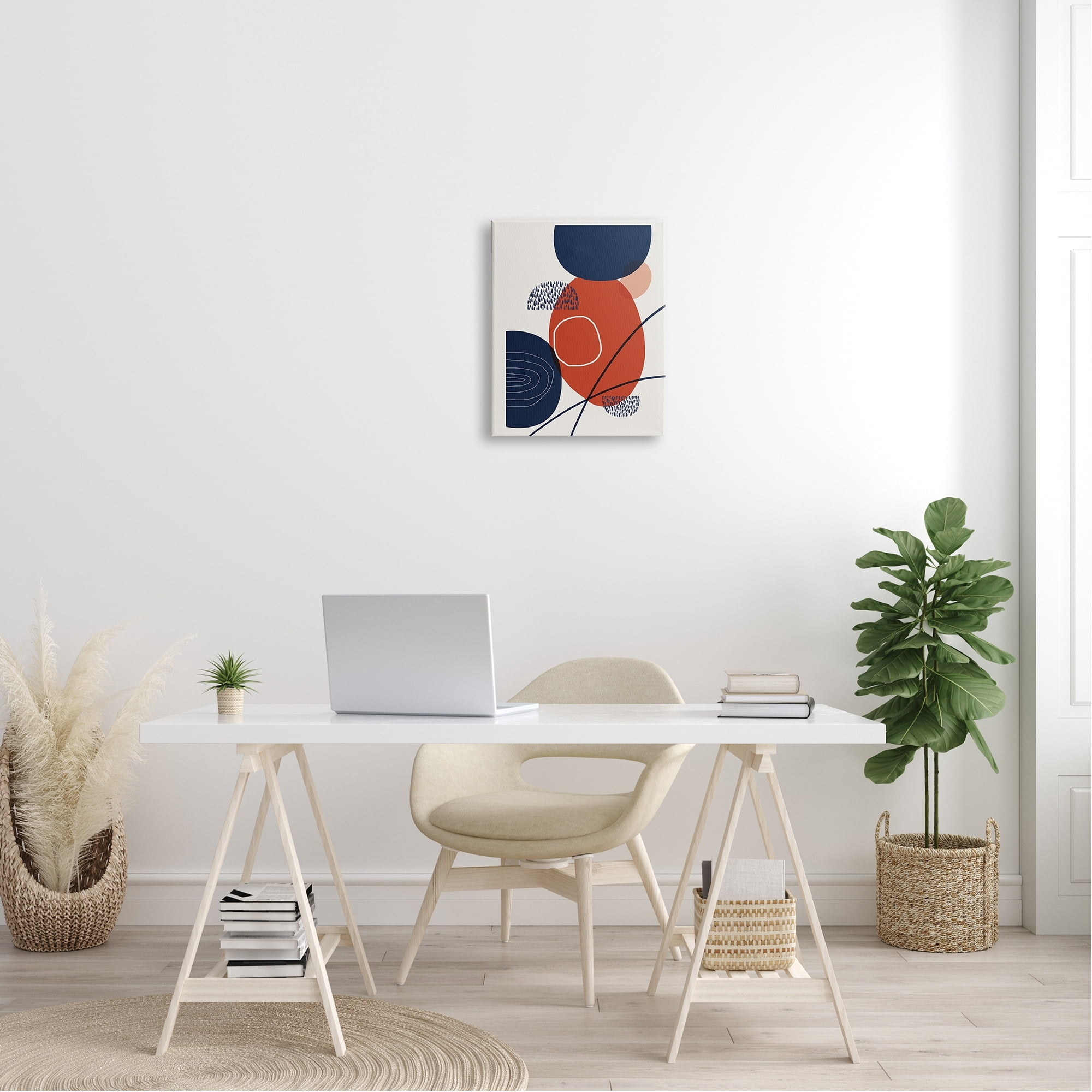 Stupell Industries Modern Abstract Red Blue Circles Shapes Pattern Canvas Wall Art, 30 x 40, Design by Urban Epiphany