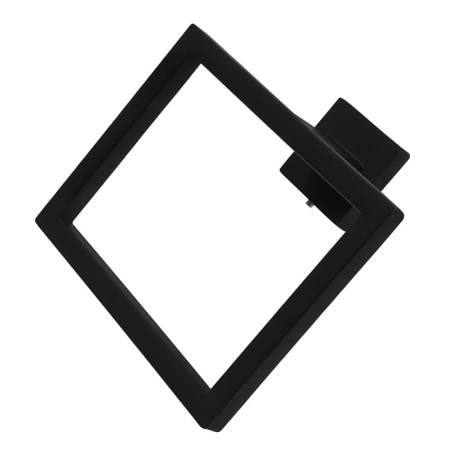 YSNOOWE Wall Mounted Square Towel Ring for Bathroom Black Stainless Steel Durable Space Saving Organizer