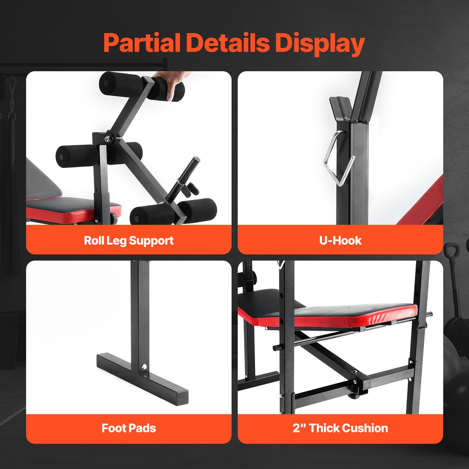 KFFKFF Strength Training Bench, Versatile Adjustable Workout Bench for Comprehensive Body Exercise, 380lbs Capacity Fitness Incline Bench for Home Gym, Rapid Folding & Swift Adjustment Flat Bench